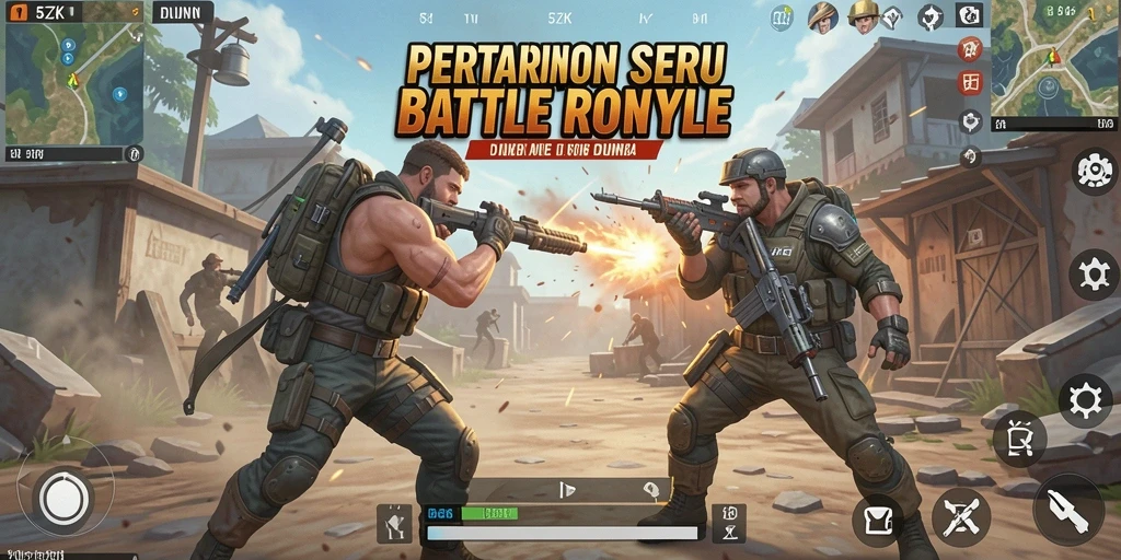 Gameplay seru dalam 5ZK dengan banyak aksi pertarungan Battle Royale.