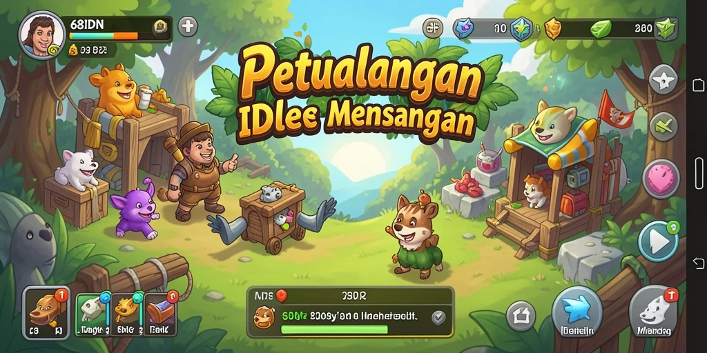 Tangkapan layar menunjukkan karakter dan gameplay menarik di 68IDN.