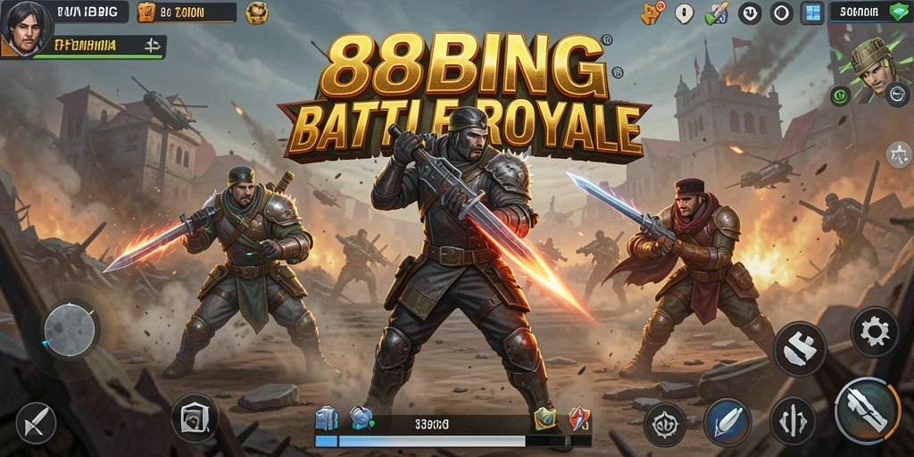 Screenshot utama gameplay Battle Royale 88BIG yang mendebarkan.