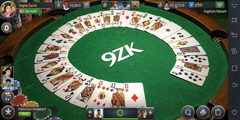 Tampilan gameplay seru dalam bermain Gaple di 9ZK.