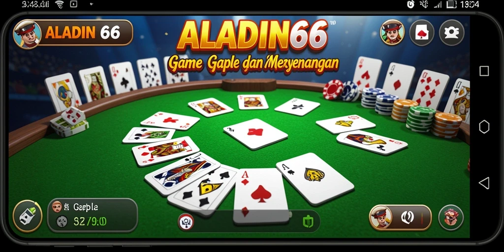Tampilan gameplay Gaple yang seru dan menarik di ALADIN66.