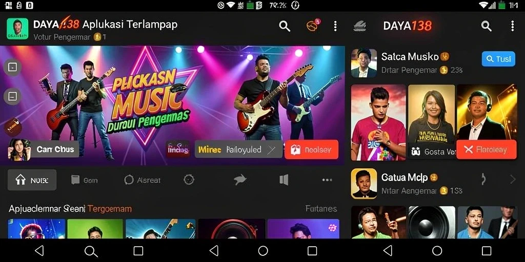 Tampilan gameplay interaktif di aplikasi musik DAYA138.