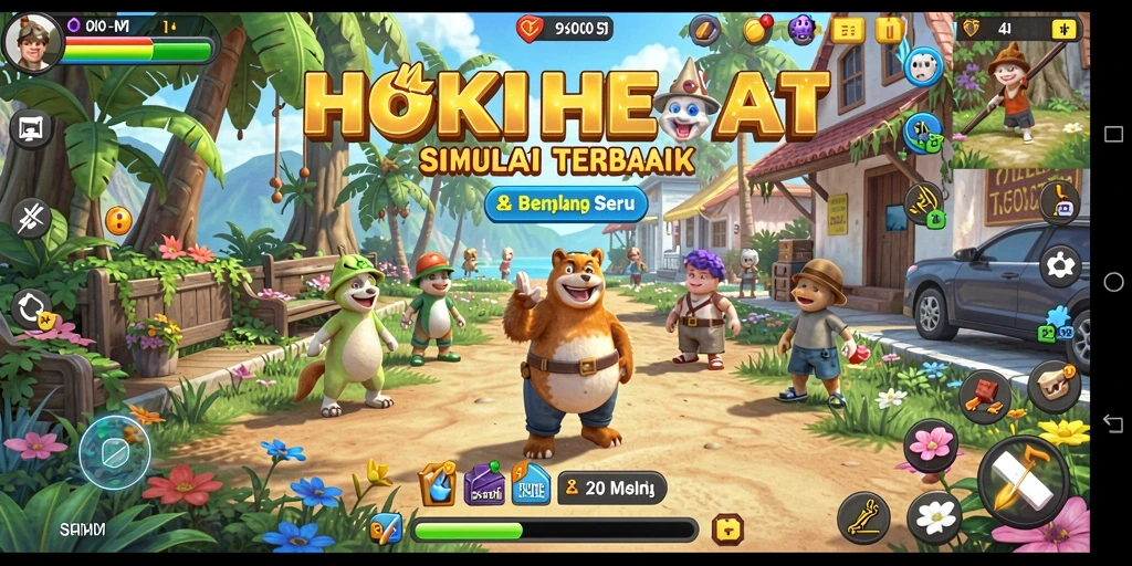 Screenshot menunjukkan gameplay menarik HOKIHEBAT dalam simulasi interaksi karakter.