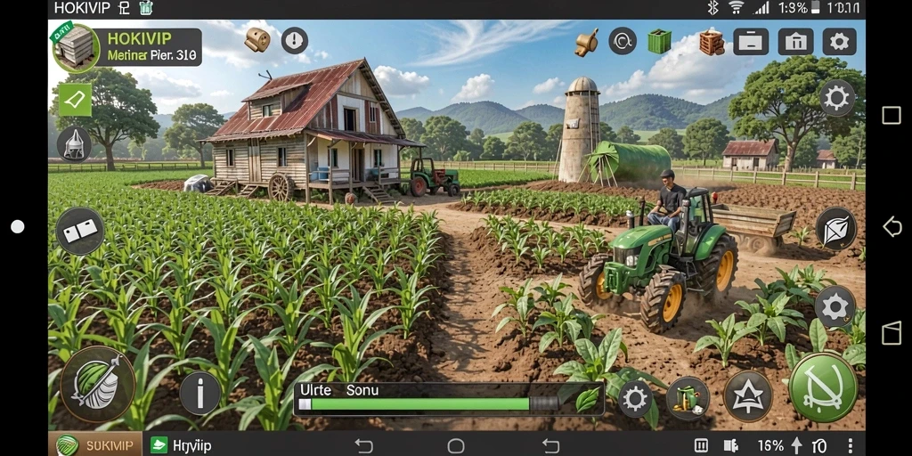 Tampilan gameplay HOKIVIP dengan grafis pertanian yang menarik.