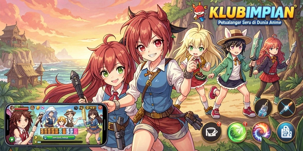 Tampilan gameplay seru dalam KLUBIMPIAN yang memukau.
