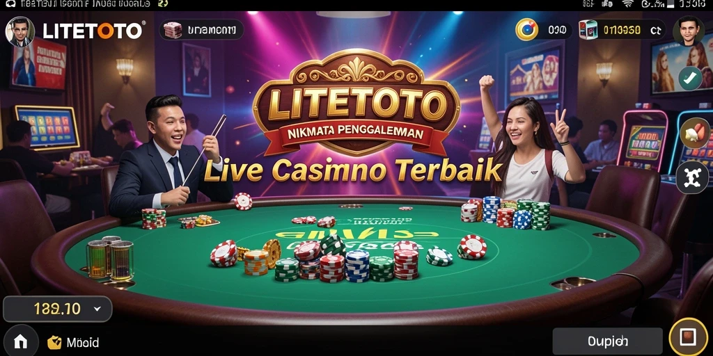 Gameplay LITETOTO menampilkan suasana kasino yang hidup dan interaktif.