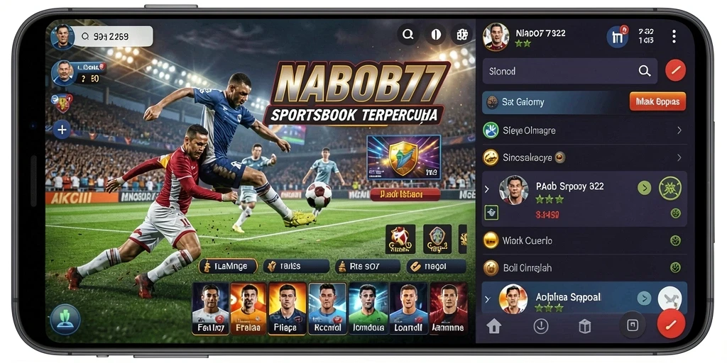 Tampilan screenshot utama NABOB77 dengan gameplay taruhan olahraga yang menarik.
