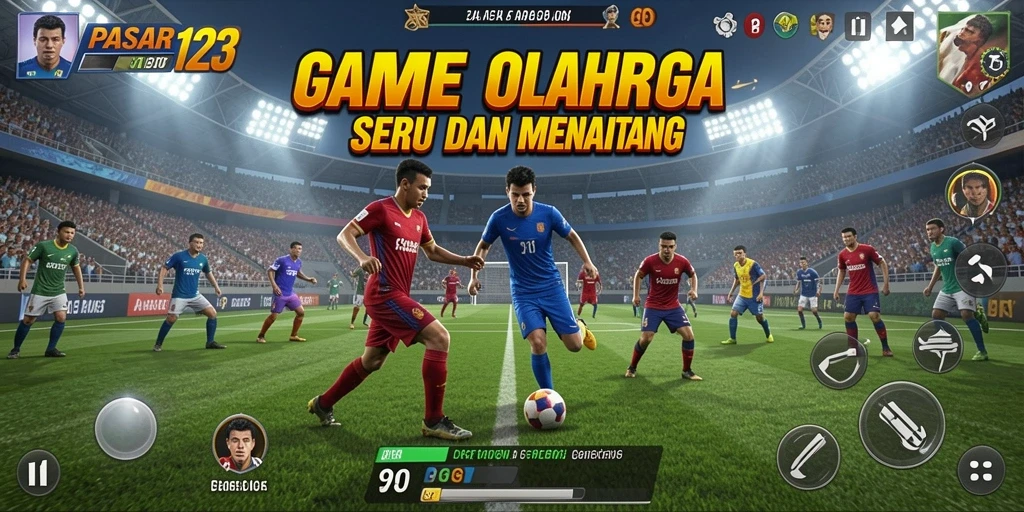 Tampilan gameplay seru dari PASAR123 yang menampilkan aksi olahraga.