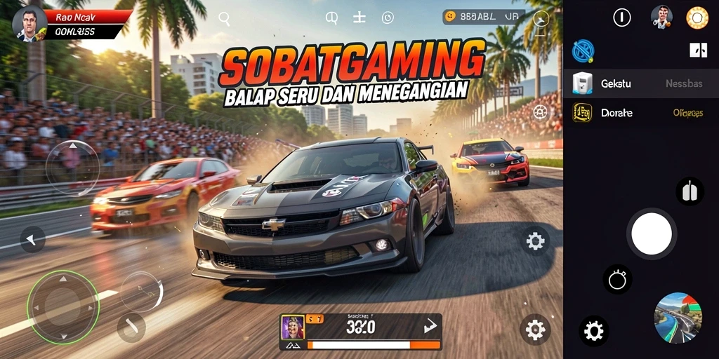 Tampilan gameplay balap yang intens dan seru di SOBATGAMING.