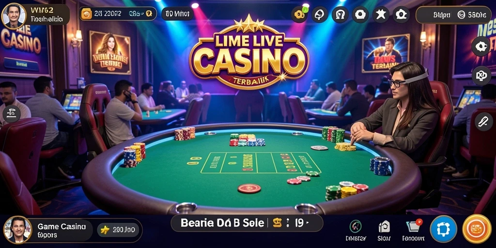 Screenshot VV62 menampilkan dealer langsung dan permainan menarik di kasino.